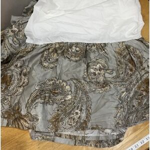 Chaps‎ Ralph Lauren Cold Spring Paisley Gray Gold King Bed Skirt